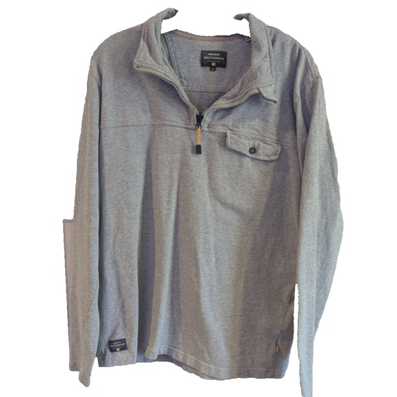 Quiksilver Waterman Mens 1/4 Zip Pullover Pocket‎ Long Sleeve Grey Medium Surf - Picture 1 of 7